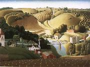 Grant Wood Stone rampart oil painting